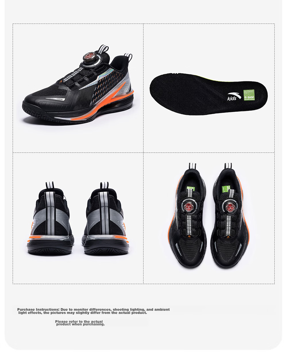 Anta Kids Sports Shoes Boys Big Kids 2026 Summer Basketball Series Wind Tunnel Basketball Shoes 312621111 5
